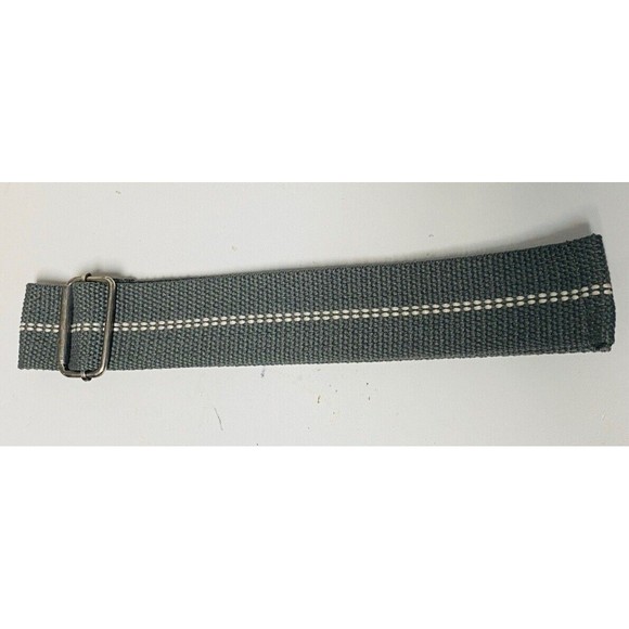 Mens Web Buckle Belt Sandy Gray  Color Bronze Buckle Adjustable 40”x2” - Picture 1 of 3